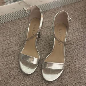 Silver metallic heels